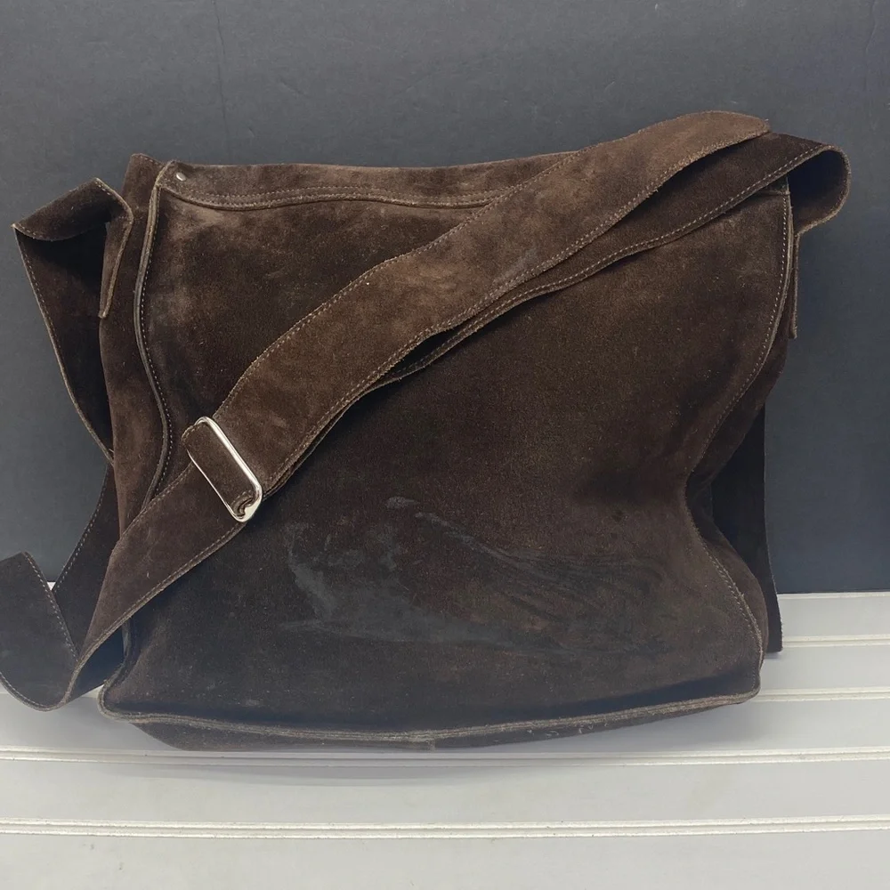 Banana Republic Brown Suede Messenger Bag